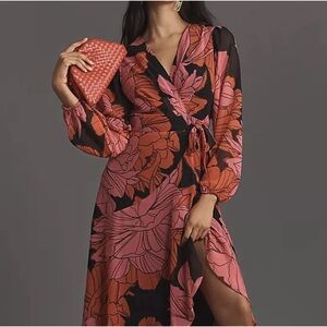 Hutch Black and Pink Floral Mini Dress